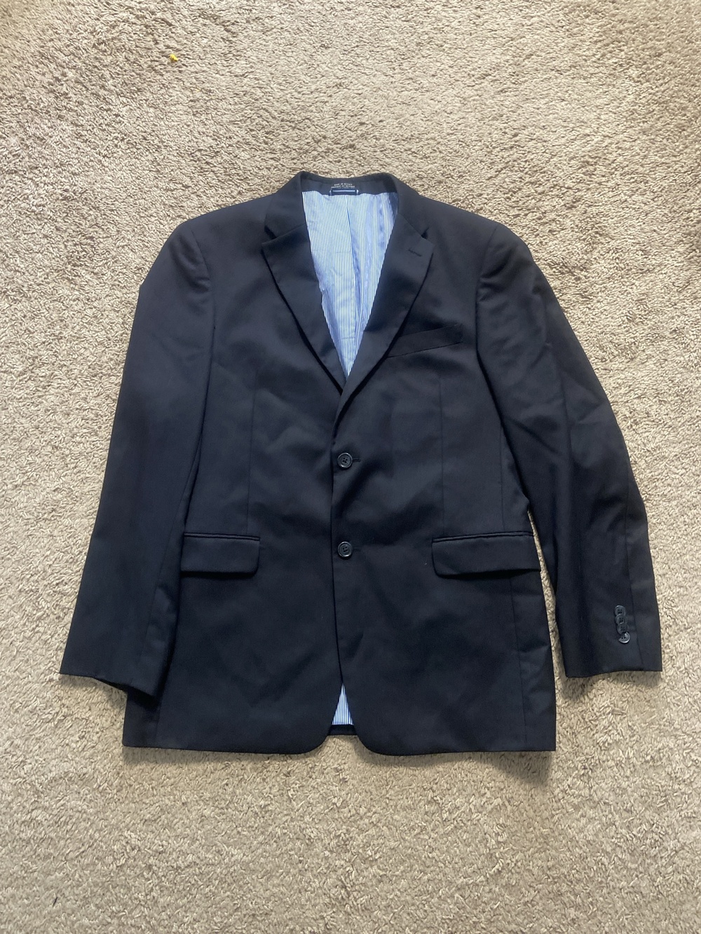 Tommy Hilfiger Suit Jacket Mens 38 Blue Wool Two Button Notch Lapel Lined